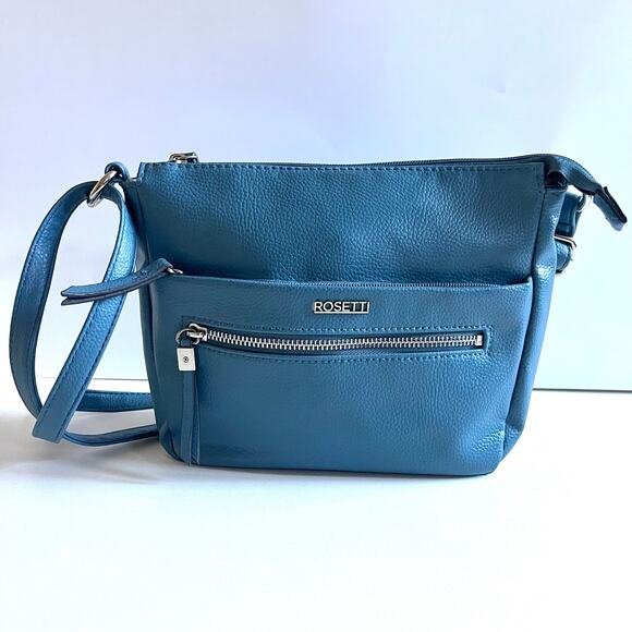 ROSETTI NWOT Pebbled Leather Crossbody in a Rare, Unique Blue! - Picture 1 of 10